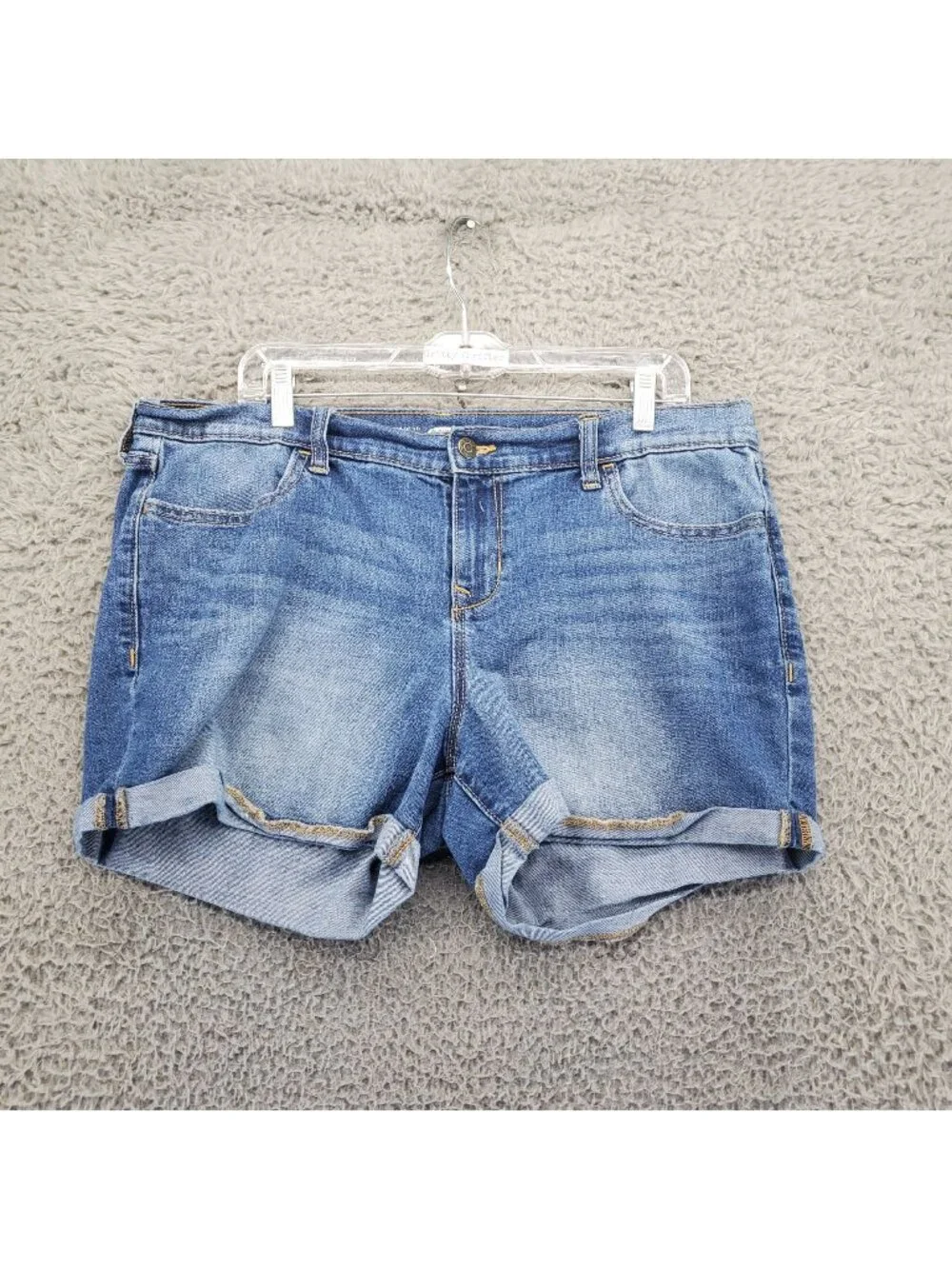 Old Navy Shorts Womens 14 Blue Regular Semi-Fitted Stretch Denim Jorts *Read*